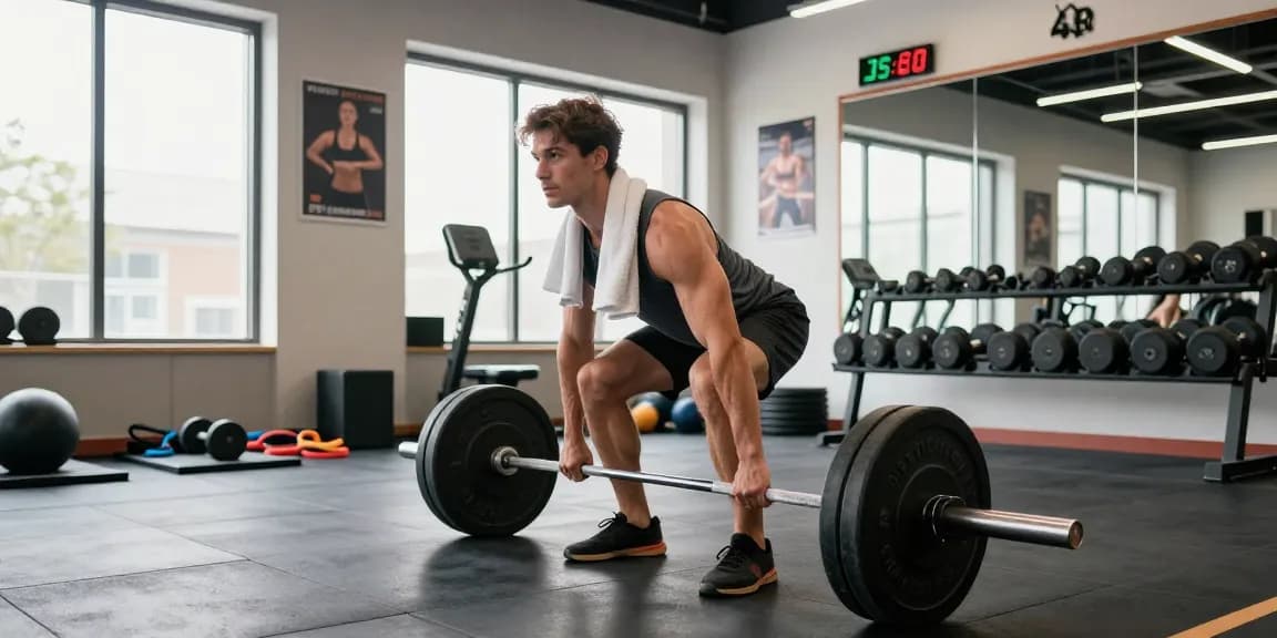 Prime Pharma Steroiden featured in a dynamic fitness training scene with an athlete performing deadlifts, highlighting strength and performance.