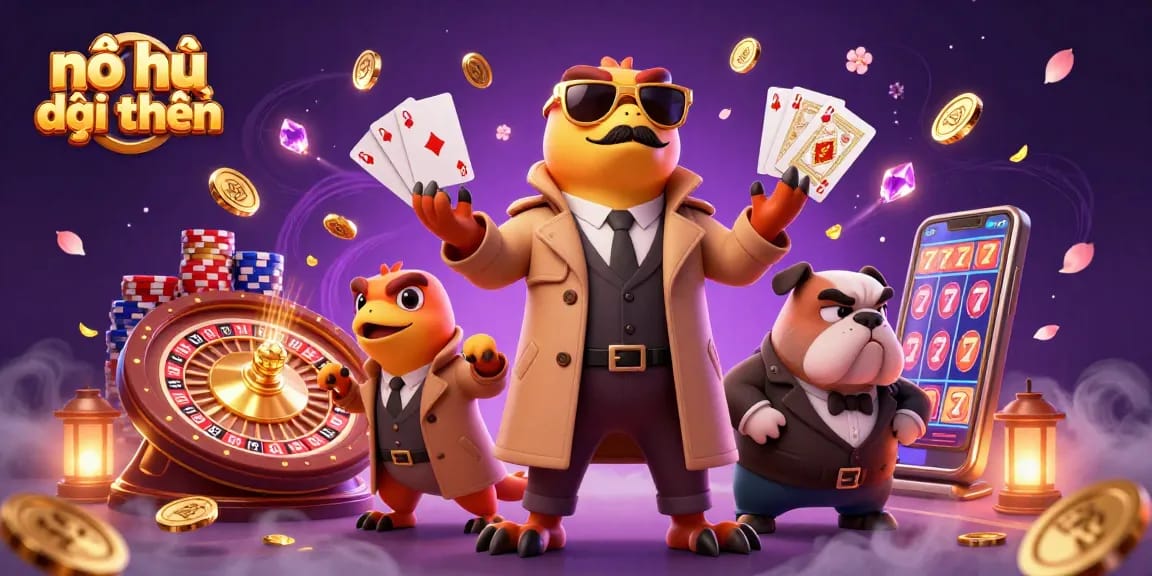 Experience nổ hũ đổi thưởng action in a vibrant casino scene with engaging characters and dynamic elements.