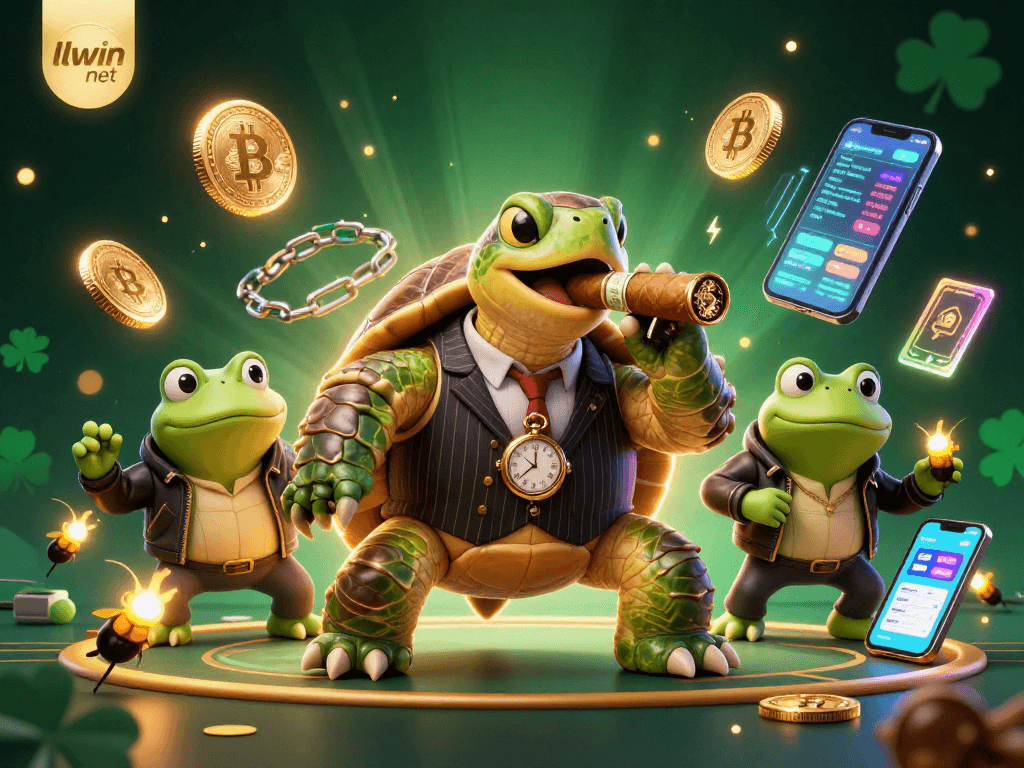 Experience the thrilling world of llwin net with a vibrant 3D casino illustration featuring unique characters and elements.