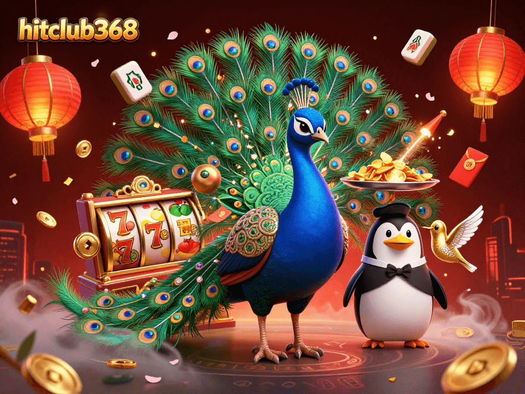 Engage in thrilling games at hitclub368 with vibrant slot graphics and dynamic casino elements.