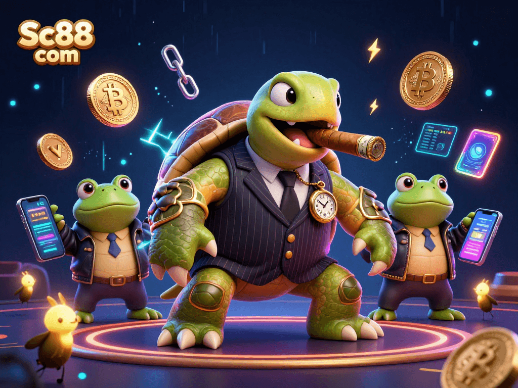 Spin and win at Sc88 com with engaging 3D casino visuals showcasing vibrant gambling elements.