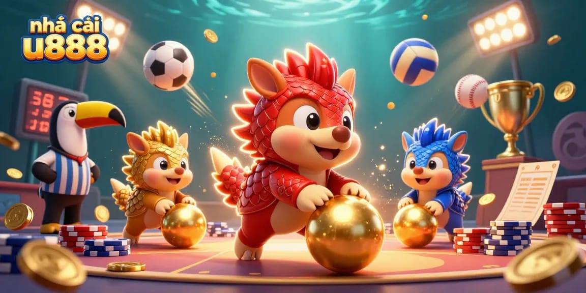 Experience thrilling action with nhà cái u888’s vibrant pangolin duel amidst dynamic casino elements.