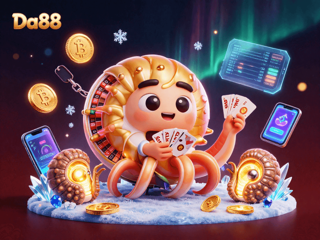 Spin the roulette wheel with Da88, featuring a giant nautilus in a vibrant casino scene.