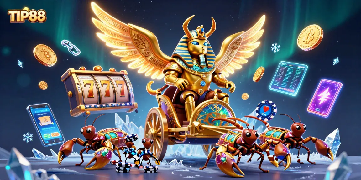 Place exciting bets with TIP88 at immersive online gaming events featuring vibrant slot machines and crypto themes.