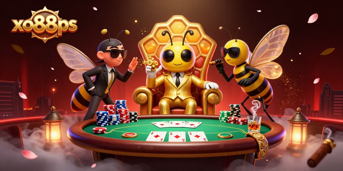 Gamble and win big at xo88ps with a vibrant casino scene featuring dynamic poker elements.