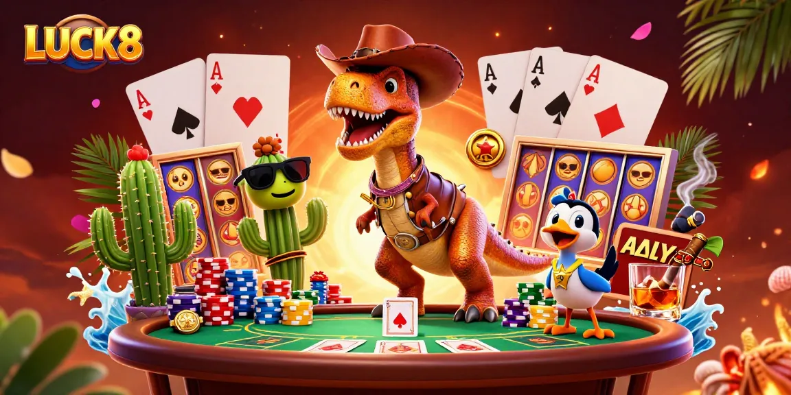 Spin the reels at LUCK8 with your favorite characters in an exciting casino setting.