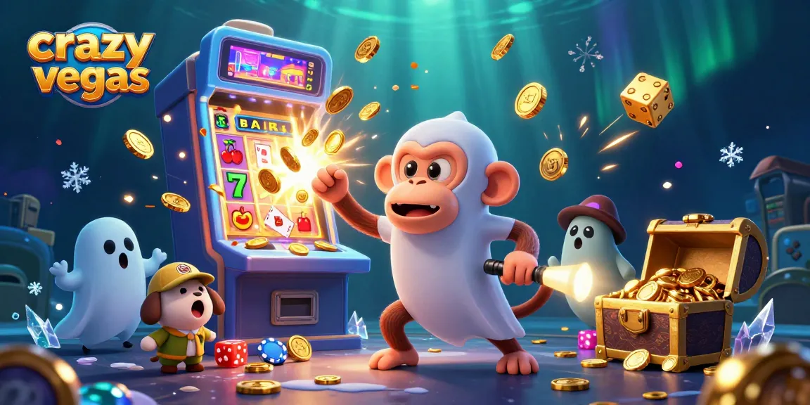 Experience the exhilarating crazyvegas adventure with a mischievous monkey and a curious puppy in a jackpot casino.