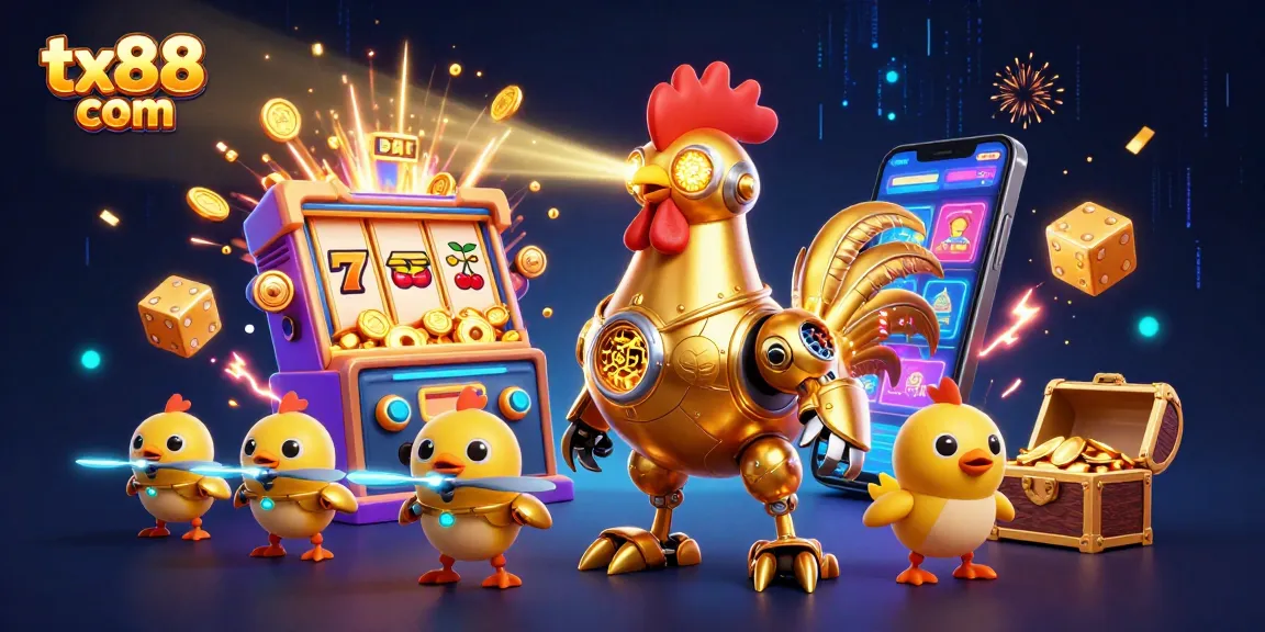 Experience interactive gaming with tx88 com's vibrant casino illustration featuring dynamic jackpot symbols.