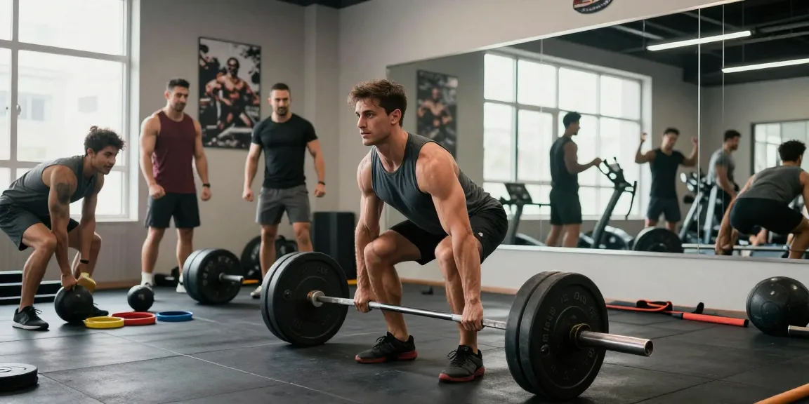 Prime Pharma Steroiden bodybuilder lifting weights in a dynamic gym setting.