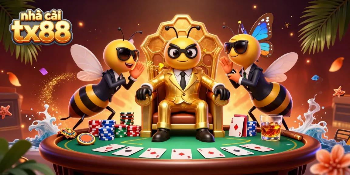 Experience excitement at nhà cái tx88 with a dynamic poker scene featuring vibrant characters and game elements.