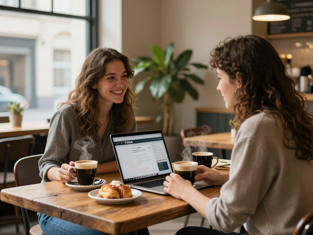 f168 dating couple connecting over coffee in a cozy café