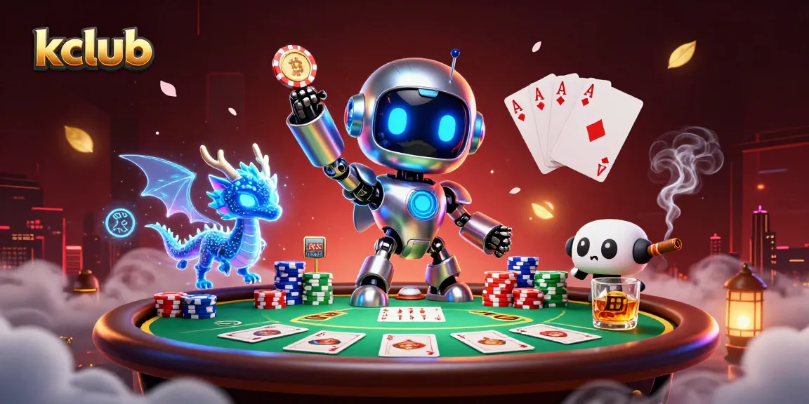 Experience the thrill at Kclub with a vibrant 3D illustration of exciting poker action.