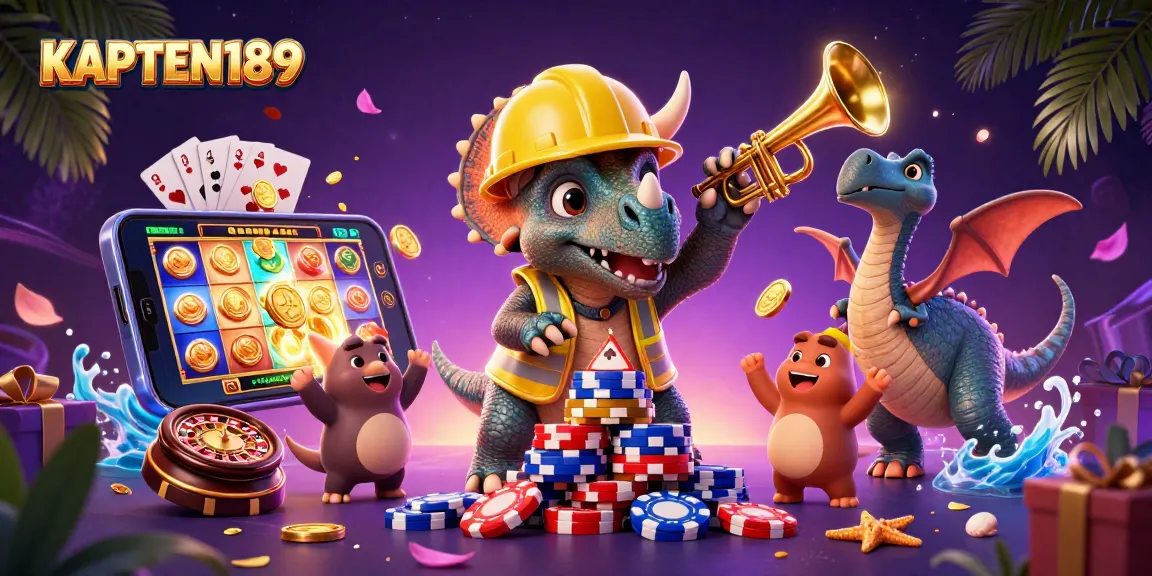 Saat bermain slot KAPTEN189, lihat triceratops membangun tumpukan chip poker di tengah perayaan!