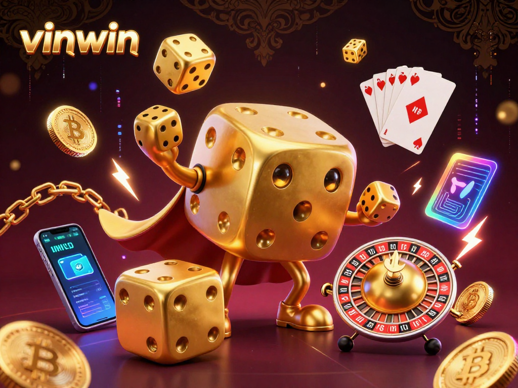 Experience thrilling gaming at vinwin with dynamic golden dice and crypto coins.