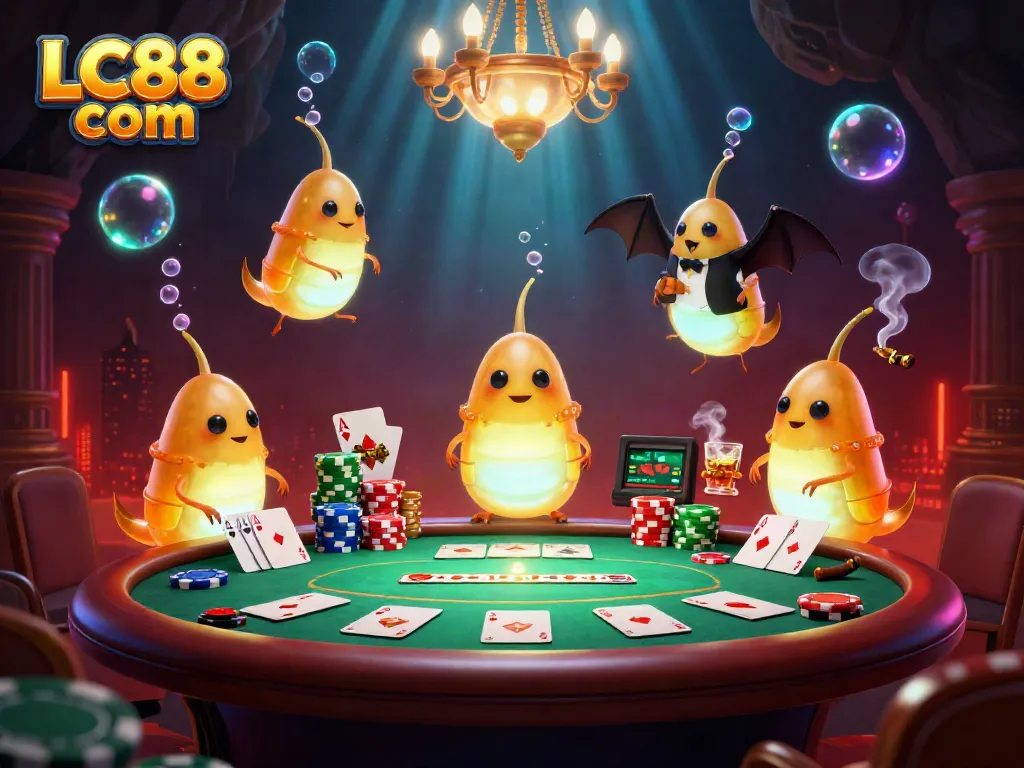 Experience the vibrant glow of LC88 com as glowworms illuminate a captivating cave casino scene.