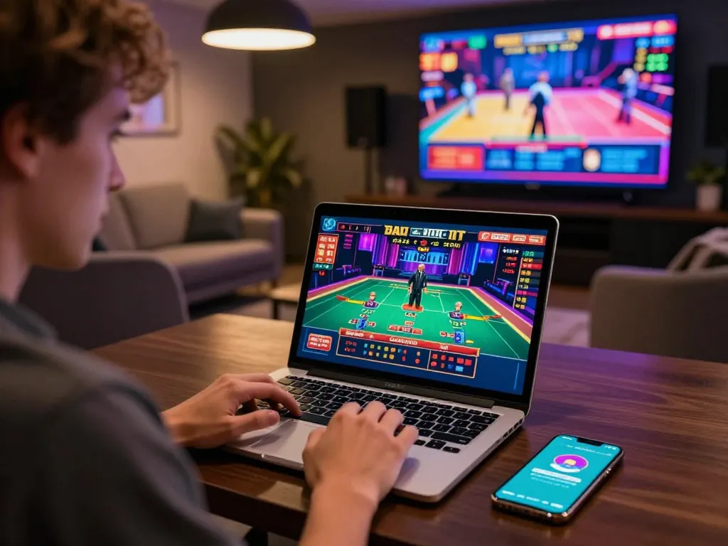 Engaging online gambling experience with Five88 showcasing live casino games and vibrant digital graphics.