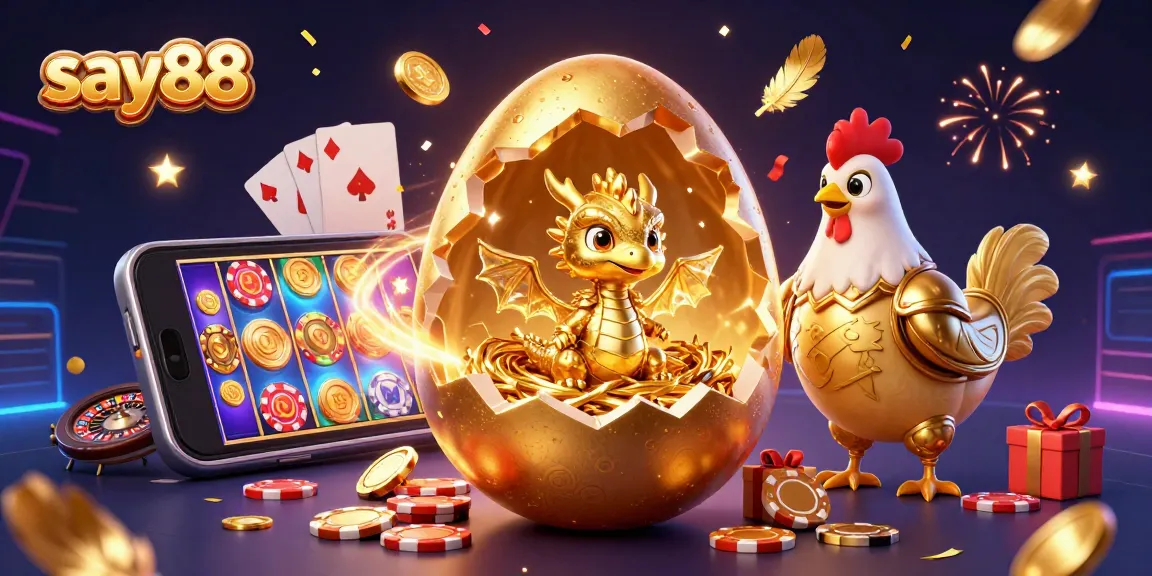 Engage with say88's thrilling casino experience featuring a golden dragon and rich gaming elements.